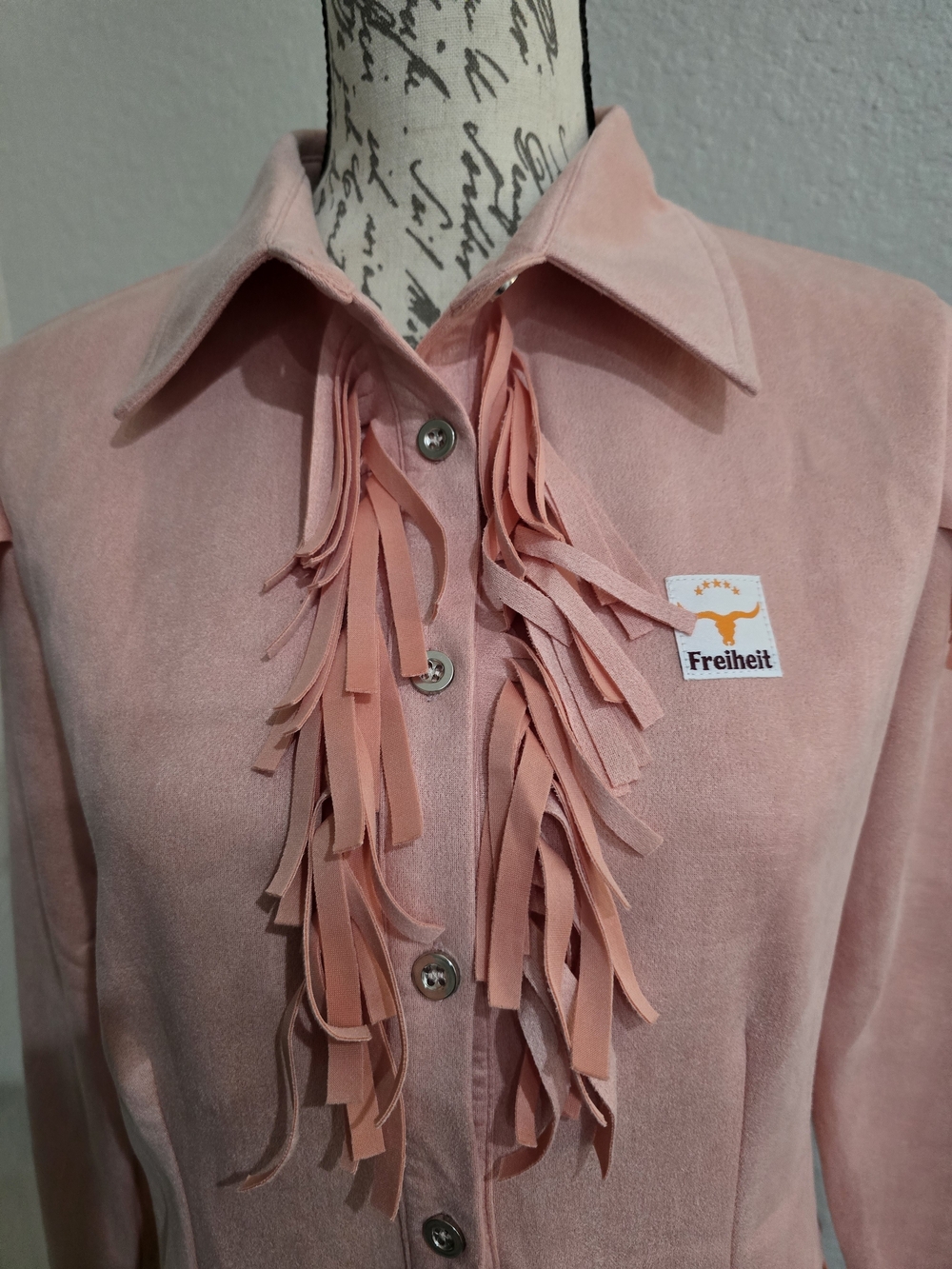 Pink Fringe Button-Up Shirt - Picture 2 of 8